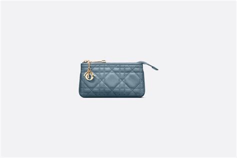 Lady Dior Zipped Key Case Hazelnut Cannage Lambskin 